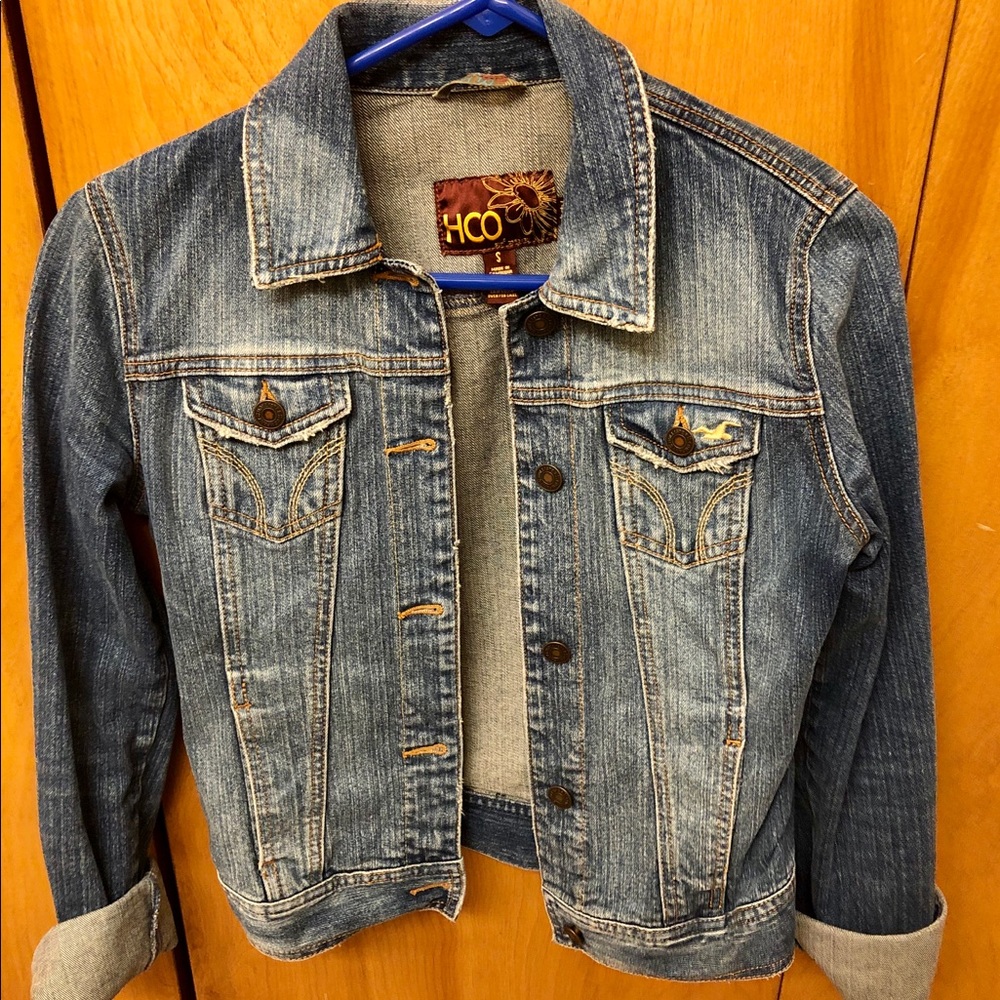 Hollister cropped jean jacket